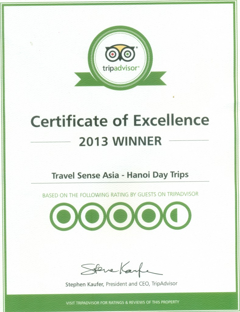 Certificate Excellence tripadvisor